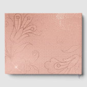 Pink Rose Glam Lace Wedding Gästebuch (Rückseite)