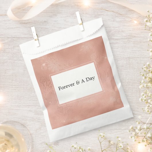 Pink Rose Glam Lace Wedding Geschenktütchen (Ausgeschnitten)