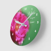 Pink Rose glauben Inspiration  Runde Wanduhr (Winkel)