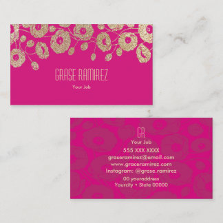 Pink | Rose Glitzer mit Chic und modernen Imitate Visitenkarte