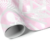 Pink Rose Glitzer Weihnachtsfeiertage Schneeflocke Geschenkpapier (Rolleneckpunkt)