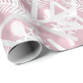 Pink Rose Glitzer Weihnachtsfeiertage Schneeflocke Geschenkpapier (Rolleneckpunkt)