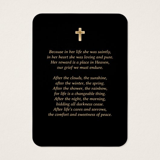 Pink Rose Gold Black Floral Memorys (Rückseite)