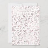 Pink Rose Gold Botanical Modern Glam Holiday Foto Feiertagskarte (Rückseite)