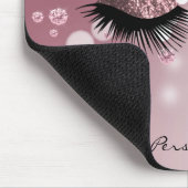 Pink Rose Gold Diamond and Rose Gold Glitter Eyes Mousepad (Ecke)