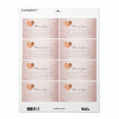 Pink Rose Gold Foil Herzschlag Stroke Danke (Vorne)