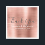 Pink Rose Gold Foil Hochzeit Vielen Dank Serviette<br><div class="desc">Blush Pink - Rose Gold Imitate gebürstete Edelstahl Metallic Foil Elegant Hochzeit Danke Napkins. Diese Napkins können auf Ihren Namen und Ihr Hochzeitstermin angepasst werden. Diese personalisierten Servietten passen zur Hochzeitskollektion. Wenn Sie weitere Produkte benötigen,  wenden Sie sich bitte an den Designer.</div>