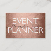 Pink & Rose Gold Foil Metal Event Planner Visitenkarte (Vorderseite)