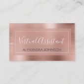Pink & Rose Gold Foil Virtual Assistant Business C Visitenkarte (Vorderseite)