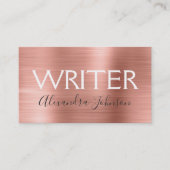 Pink & Rose Gold Foil Writer oder Author Visitenkarte (Vorderseite)