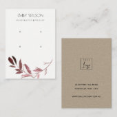 PINK ROSE GOLD FOLIAGE ZWEI EARRING DISPLAY LOGO VISITENKARTE (Vorne/Hinten)