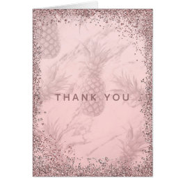 Pink Rose Gold Glitzer Ananas Vielen Dank