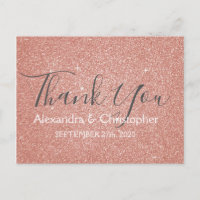 Pink Rose Gold Glitzer und Sparkle Vielen Dank
