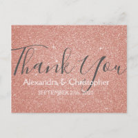 Pink Rose Gold Glitzer und Sparkle Vielen Dank