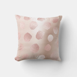 Pink Rose Gold lackierte Metallpolka Dots Extravag Kissen