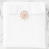 Pink Rose Gold Liz Mandala Runder Aufkleber (Tasche)
