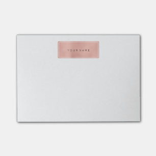 Pink Rose Gold Powder Rectangle Luxus Post-it Klebezettel