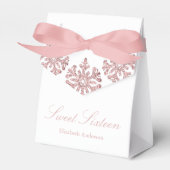 Pink Rose Gold Snowflake Winter Sweet 16 Geschenkschachtel (Vorderseite)
