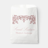 Pink Rose Gold Snowflake Winter Sweet 16 Geschenktütchen (Vorderseite)