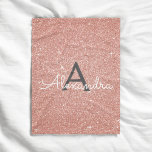 Pink Rose Gold Sparkle Glitter Monogram Name Fleecedecke<br><div class="desc">Rosa - Rose Gold und Karkohle Grau (Grau) Sparkle Glitzer Monogram Name und initiales Fleece Blanket. Das Fleece Blanket ist das perfekte Geschenk für jemanden,  der sein Zimmer in Rose Gold verziert.</div>