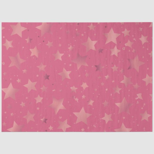 Pink | ROSE | Gold Star Muster Seidenpapier (Vorderseite)