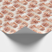 Pink & Rose Gold Weihnachtsgeschenk Whimsical Fest Geschenkpapier (Ecke)