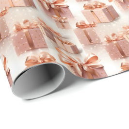 Pink & Rose Gold Weihnachtsgeschenk Whimsical Fest Geschenkpapier