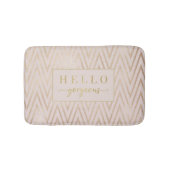 Pink Rose Gold Zickzack Hallo Herrlich Bath Mat Badematte (Vorderseite)