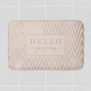 Pink Rose Gold Zickzack Hallo Herrlich Bath Mat Badematte