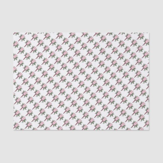 Pink Rose Groom Wedding Boutonniere Blume Tissue Seidenpapier (Vorderseite)