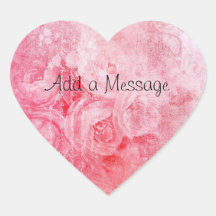 Pink Rose Heart Sticker mit individueller Rosenfor