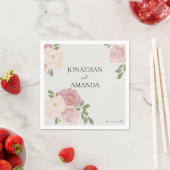 Pink Rose Hochzeitscocktail Serviette (Beispiel)