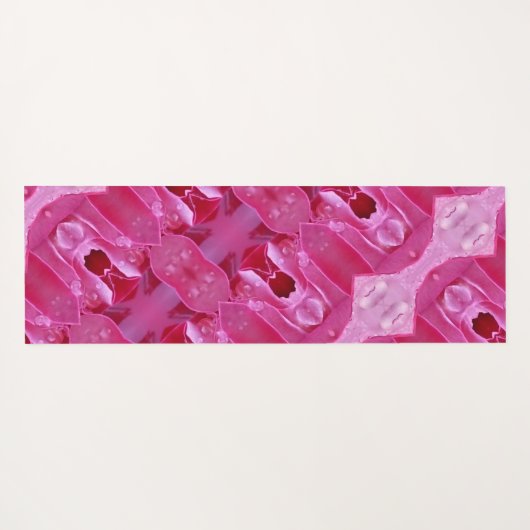Pink Rose Ikat Yogamatte (Rückseite (Horizontal))