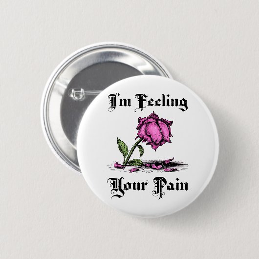 Pink Rose in Despair Button (Vorne & Hinten)