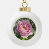 Pink Rose Keramik Kugel-Ornament (Vorderseite)
