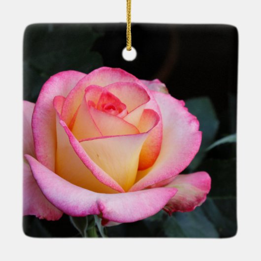 Pink Rose Keramikornament (Rückseite)
