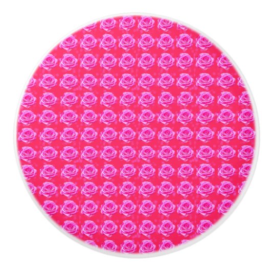 Pink Rose Kisses Pattern Keramikknauf (Vorderseite)
