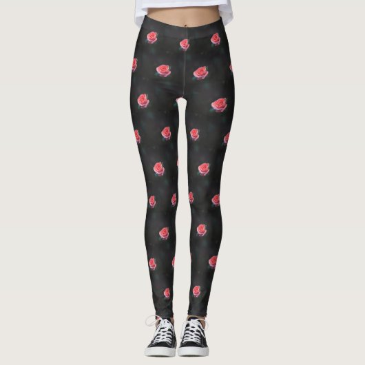 Pink Rose Leggings (Vorderseite)