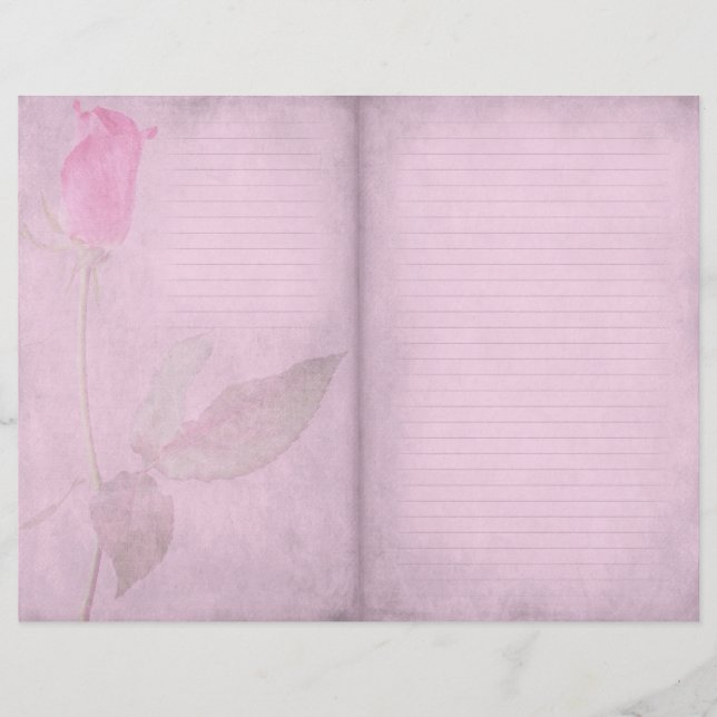 Pink Rose Linde Journal Scrapbook Paper (Vorderseite)