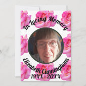 Pink Rose Lose Memory Foto mit Gedicht Memorial Einladung (Vorderseite)