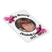 Pink Rose Loving Memory Photo Memorial  Magnet (Rechte Seite)