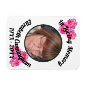 Pink Rose Loving Memory Photo Memorial  Magnet (Horizontal)