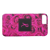 Pink Rose Mit Monogramm Case-Mate iPhone Hülle (Rückseite (Horizontal))