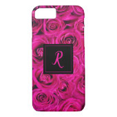 Pink Rose Mit Monogramm Case-Mate iPhone Hülle (Rückseite)