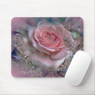 PINK ROSE MOUSE PAD MOUSEPAD