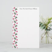 Pink Rose Muster Stationierung Briefpapier (Stehend Vorderseite)
