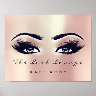 Pink Rose Name Makeup Artist Beauty Studio Lashe Poster