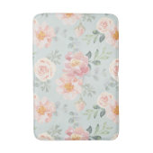 Pink Rose Pastel Garden Muster Badematte (Vorderseite Vertikal)