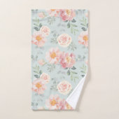 Pink Rose Pastel Garden Muster Badhandtuch Set (Handtuch)