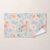 Pink Rose Pastel Garden Muster Badhandtuch Set (Handtuch)